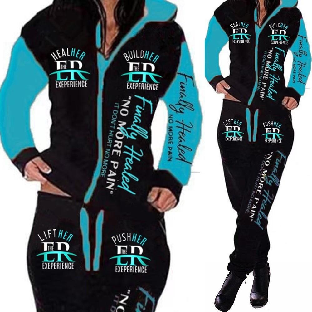 Womens Casual Cardigan Long Sleeved Hooded Sweater Youth Set