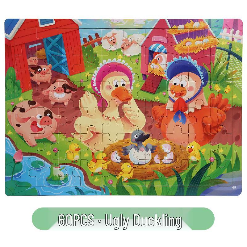 9-Piece Wooden Cartoon Animal & Vehicle Jigsaw Puzzles for Kids, Ages 3-7