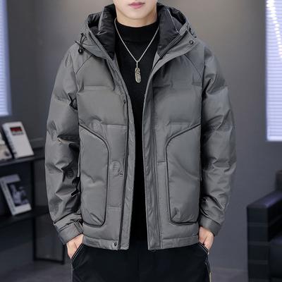 Zimní nová péřová bunda Muži Oblečení s krátkou kapucí Lehký korejský styl Módní značka Mládež Zimní oblečení Kabát Muži