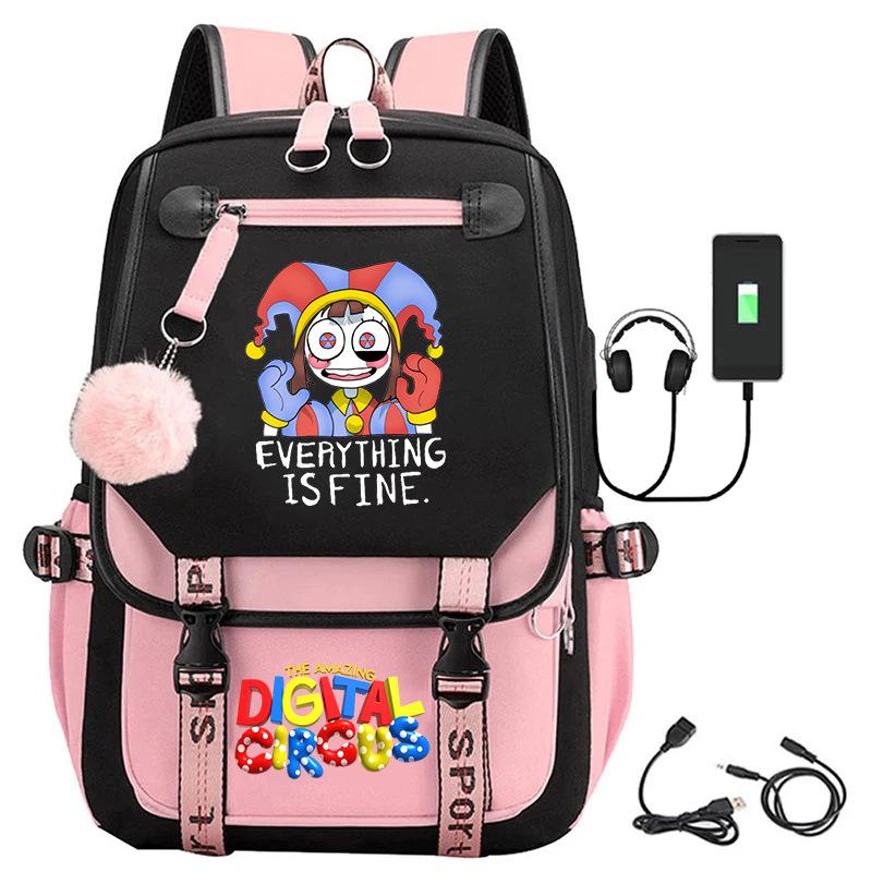 Magic Digital Circus Digital Circus Animation Peripheral Backpack Large Capacity Student Bag