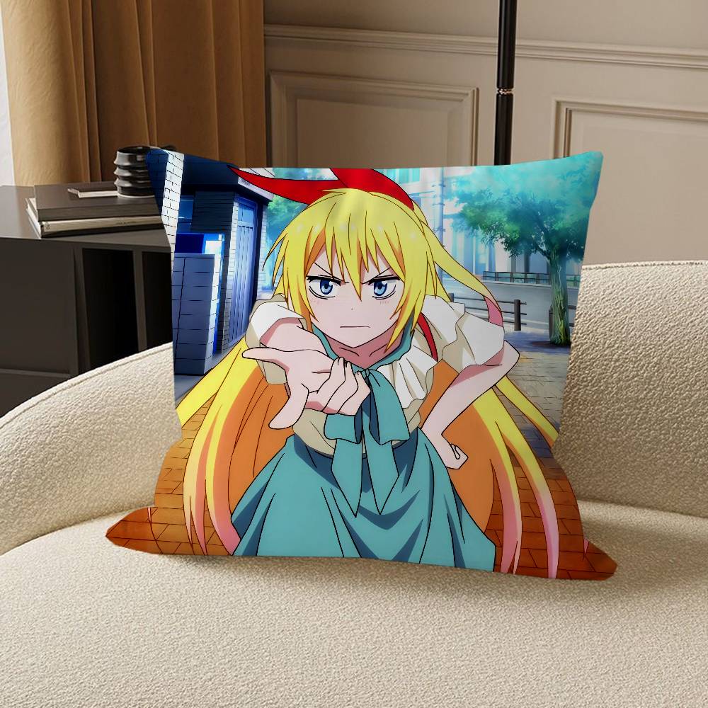Anime K-Kirisaki-Chitoge Pillow Gift Home Office Decoration Bedroom Sofa Car Cushion Cover Case 45x45