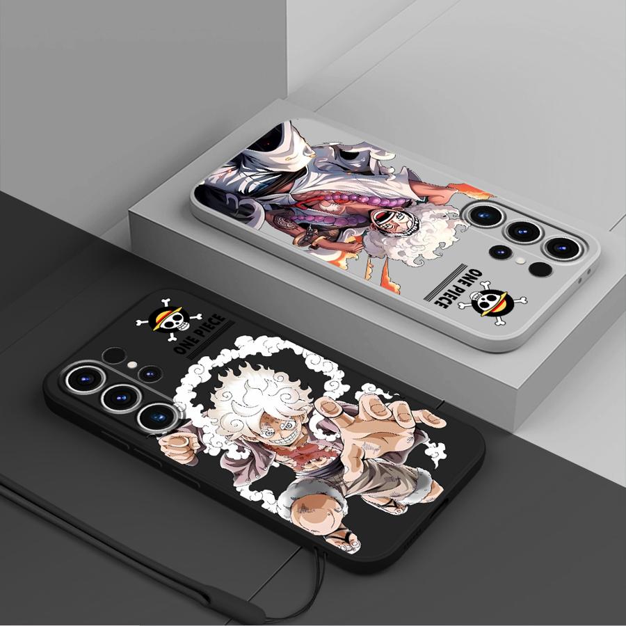 One Piece Cartoon Cute Phone Cover Case for Samsung Galaxy S25 S25Edge S21 Plus S22 S20 FE Note 20 10 Ultra S24 Ultra S23