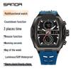 Sanda Dual Display Waterproof Barrel-Shaped Electronic Watch with Alarm for Students and Parties