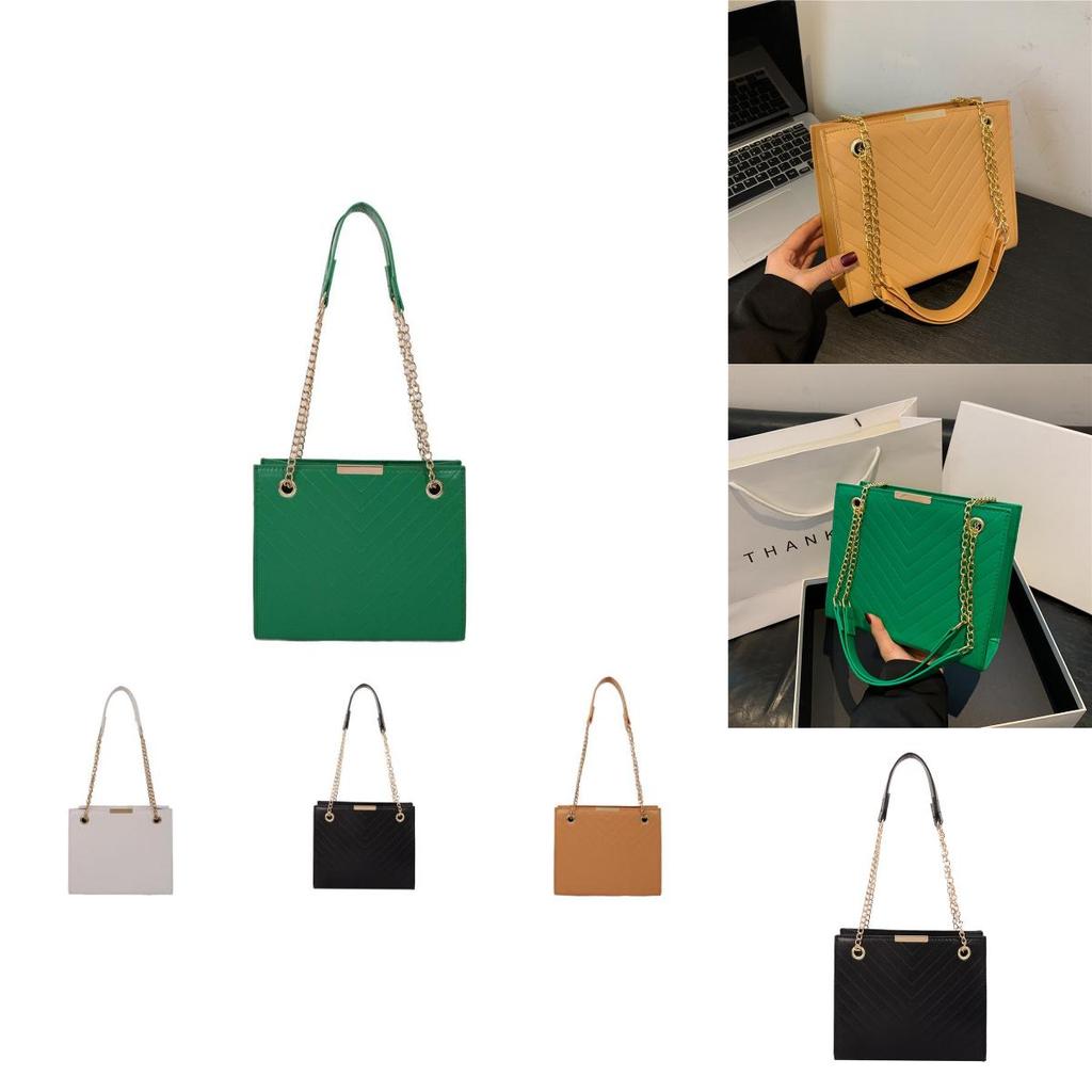 Schicke PU-Ledertasche mit Kettenriemen Stilvolles gestepptes Design für den täglichen Gebrauch