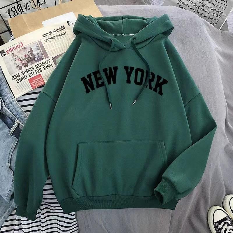 Fleece hoodie sweater men's and women's autumn and winter tops loose