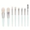 8pcs Portable Makeup Brush Set with Soft Bristles, Mini Beauty Tools, Includes 8 Nylon Makeup Brushes.