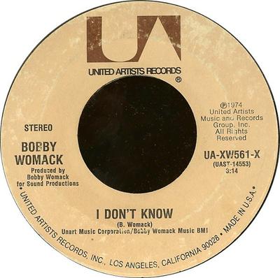 7-Zoll Schallplatte BOBBY WOMACK - I Don't Know / Yes Jesus Loves Me UAXW561X United Artists  1974 US Soul/Funk Gebraucht