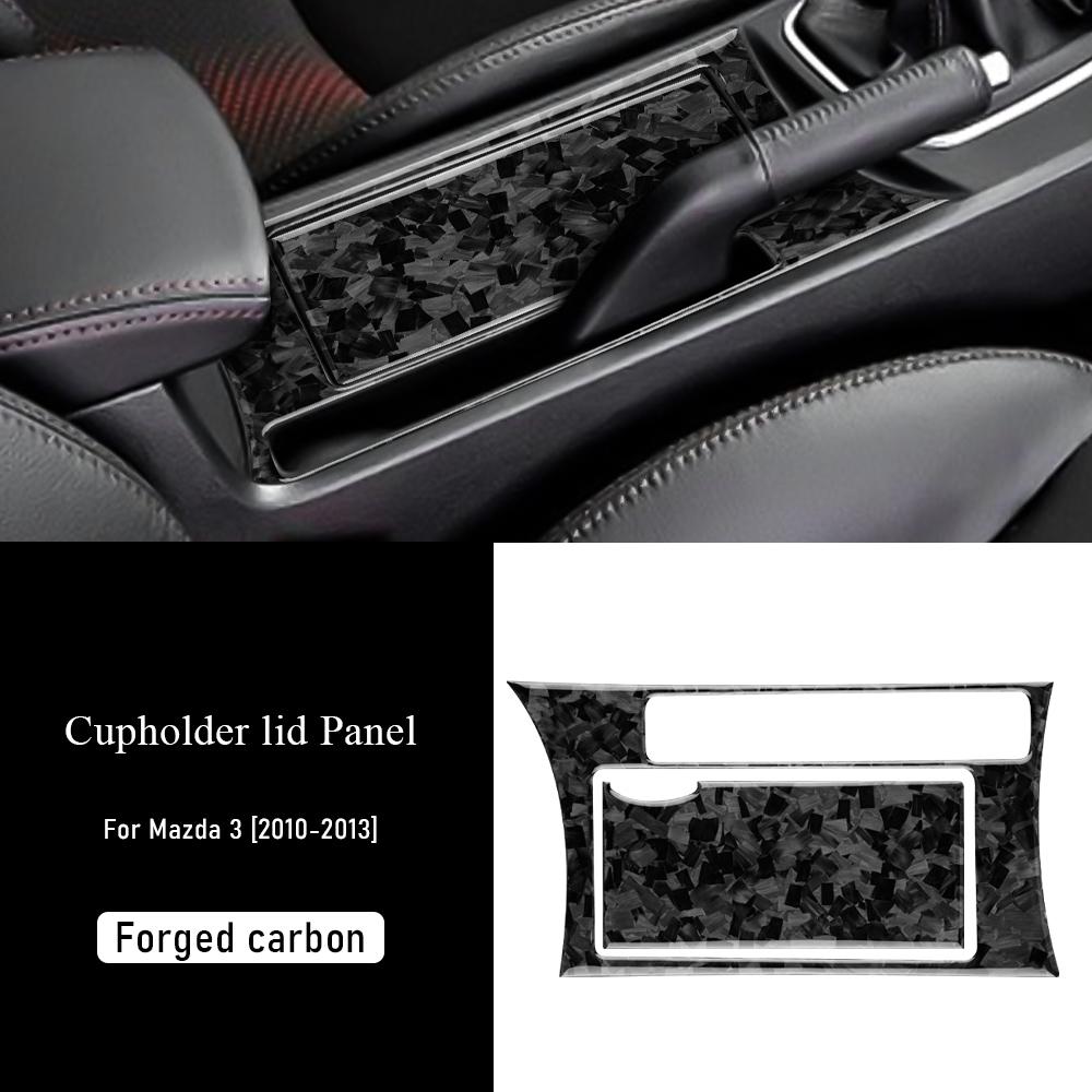 Real Carbon Fiber Car Water Cup Holder Cover Panel Sticker for Mazda 3 2010 2011 2012 2013 Trim Interior Car Styling Accessories