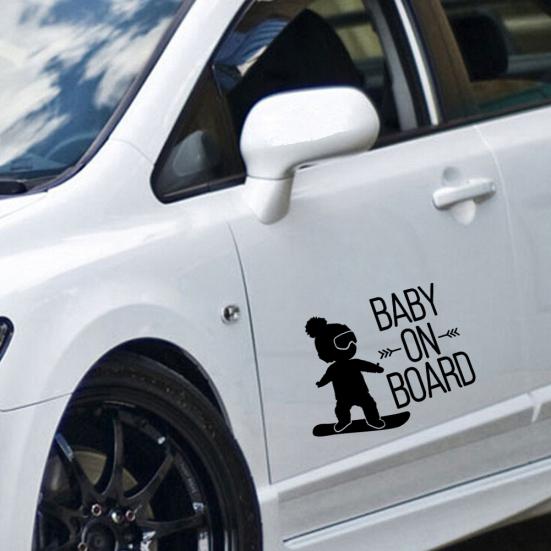 16x12cm BABY ON BOARD Snowboard Waterproof Car Styling Window Sticker Decal