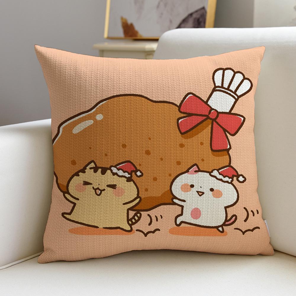 Squishy MMochi Mochi PetsS Cushion Cover Breathable and Skinfriendly Linen Pillowcase Square Removable and Washable Cushion
