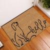 VIKAMA Cat Welcome Mat, Funny Hi Bye Print Doormat, Non-Slip Floor Rug for Indoor Outdoor Front Door Kitchen Bedroom Decor