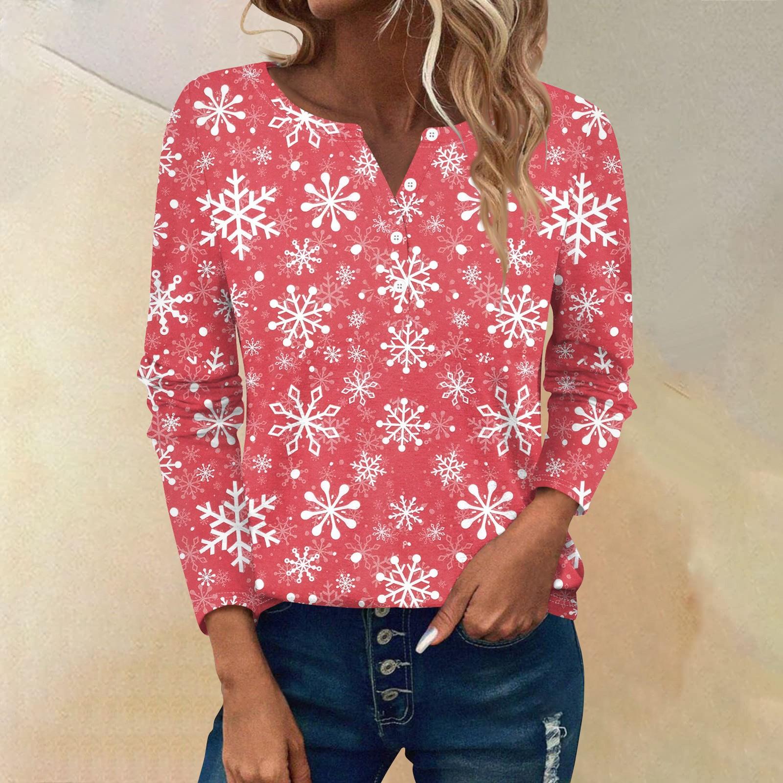 

Женские футболки с длинным рукавом и пуговицами, повседневные туники с V-образным вырезом, женские повседневные топы XL арбуз красный