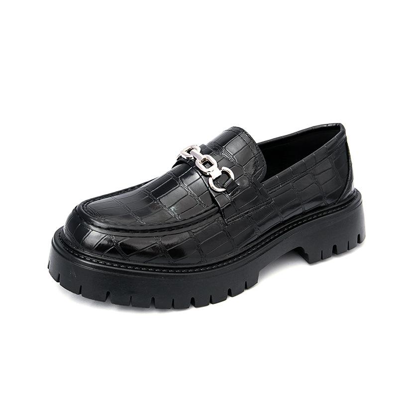 2025 new large size British style business leather shoes fashionable versatile platform foot shoes men's shoes