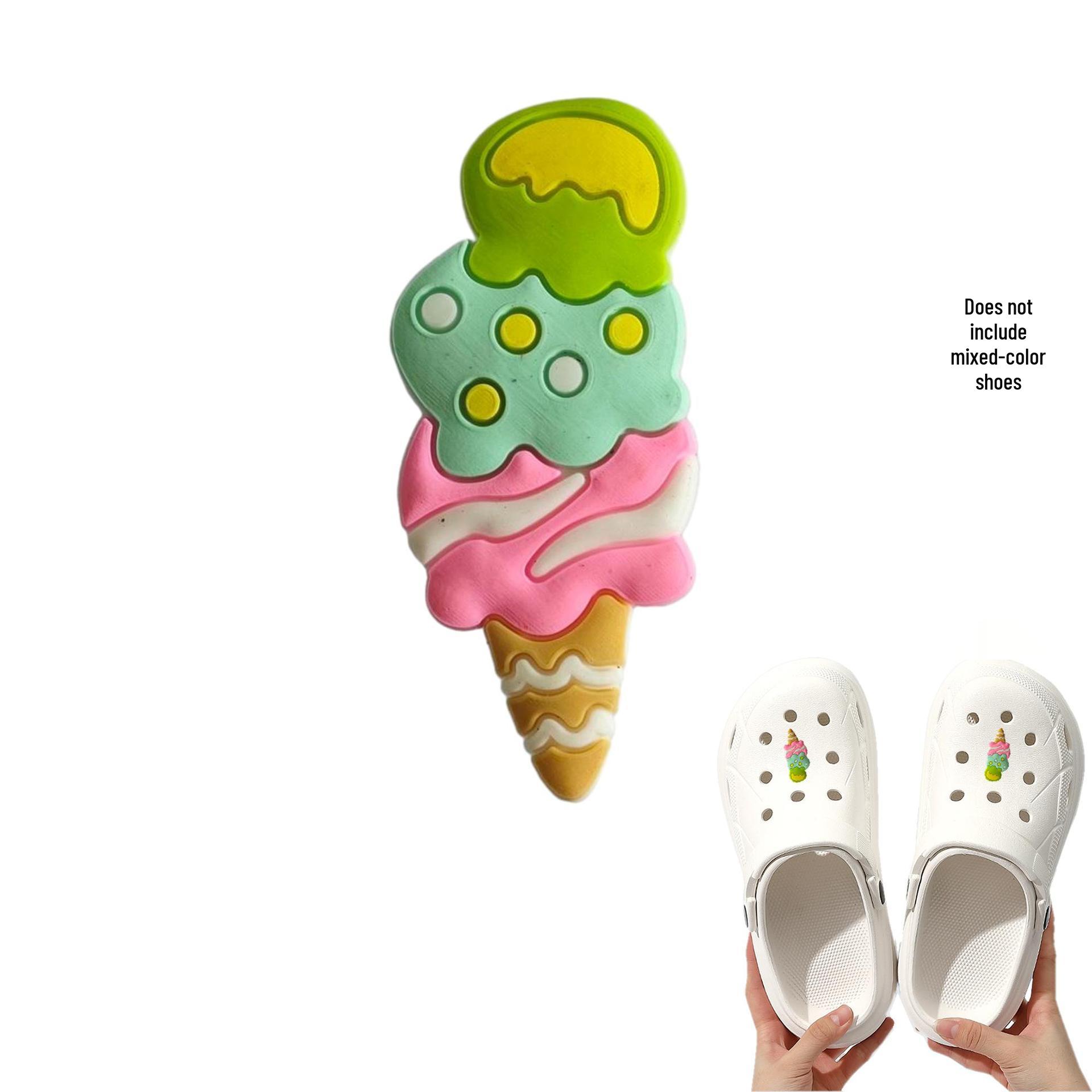 Ice Cream Theme Cartoon PVC Shoe Charms - Cute DIY Festival Accessories