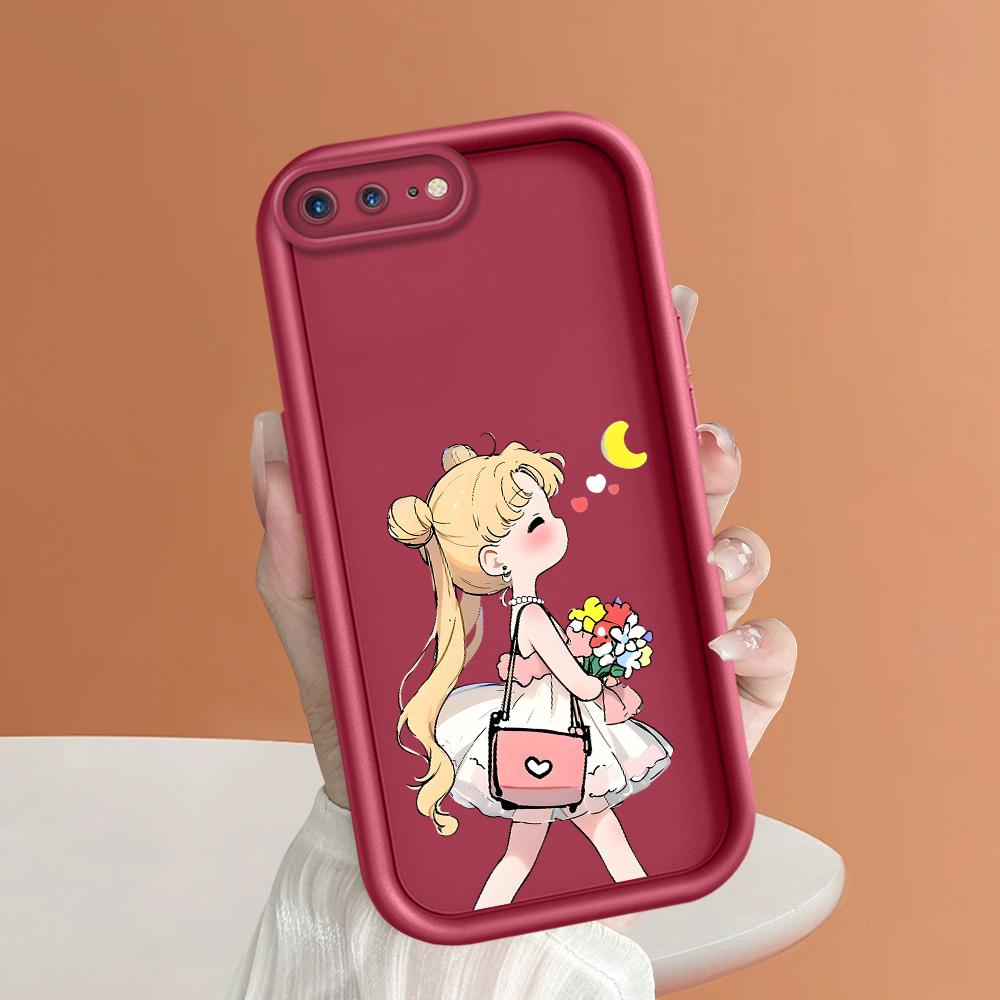 Cute Cartoon Girl Phone Case for iPhone Samsung Galaxy Xiaomi Redmi POCO HUAWEI Honor Shockproof Rubber Soft Flexible Cover Casing