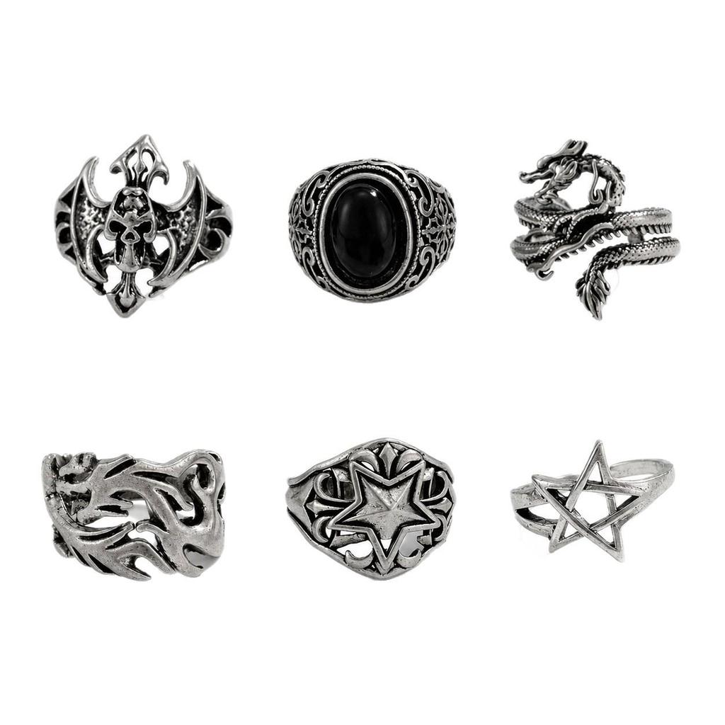 Men's Retro Punk Hip Hop Ring - Unique Design Jewelry Accessory