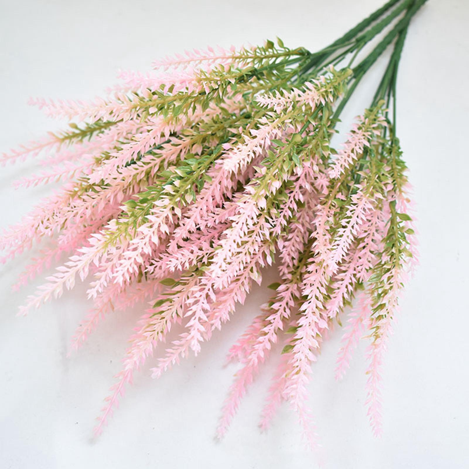 

Пластиковые искусственные цветы лаванды без запаха, реалистичная искусственная лаванда для украшения сцены, свадьбы розовый