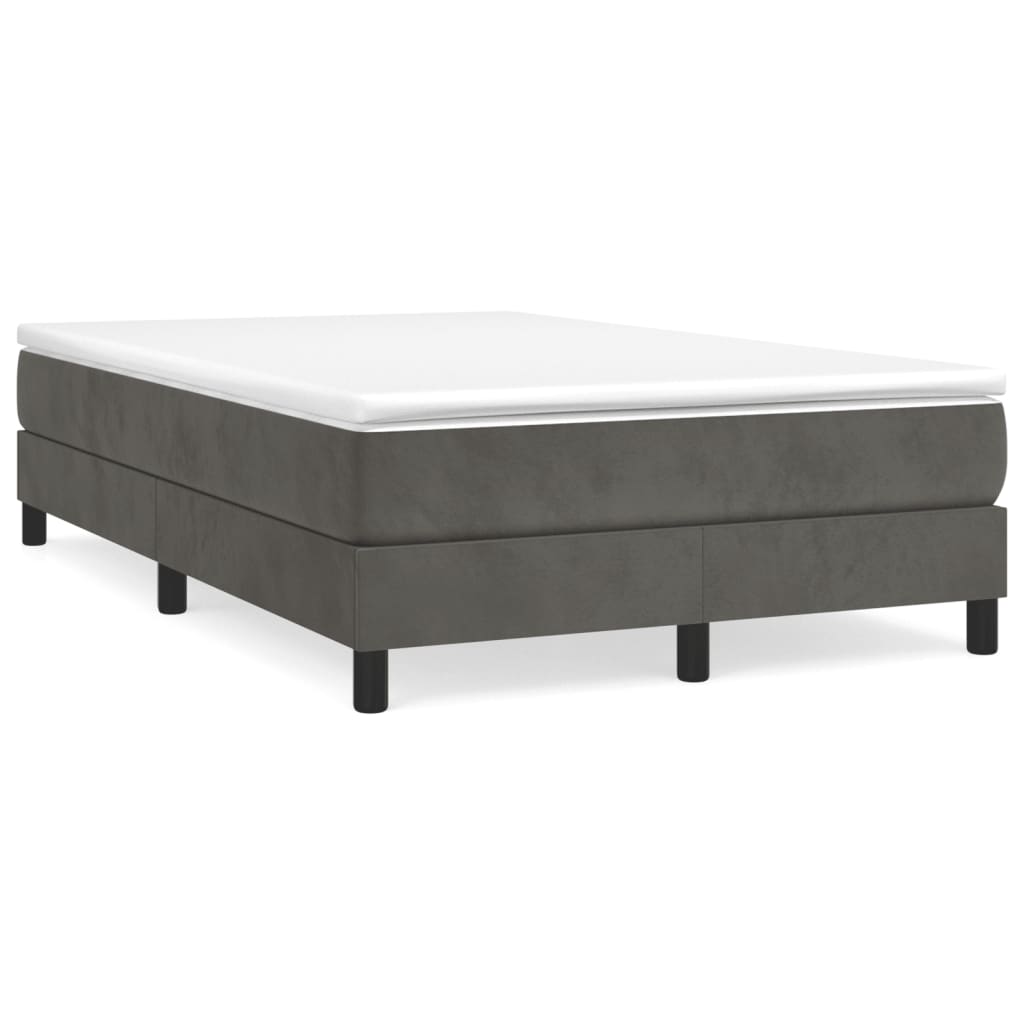 vidaXL Boxspringbettgestell Dunkelgrau 120x200 cm Samt