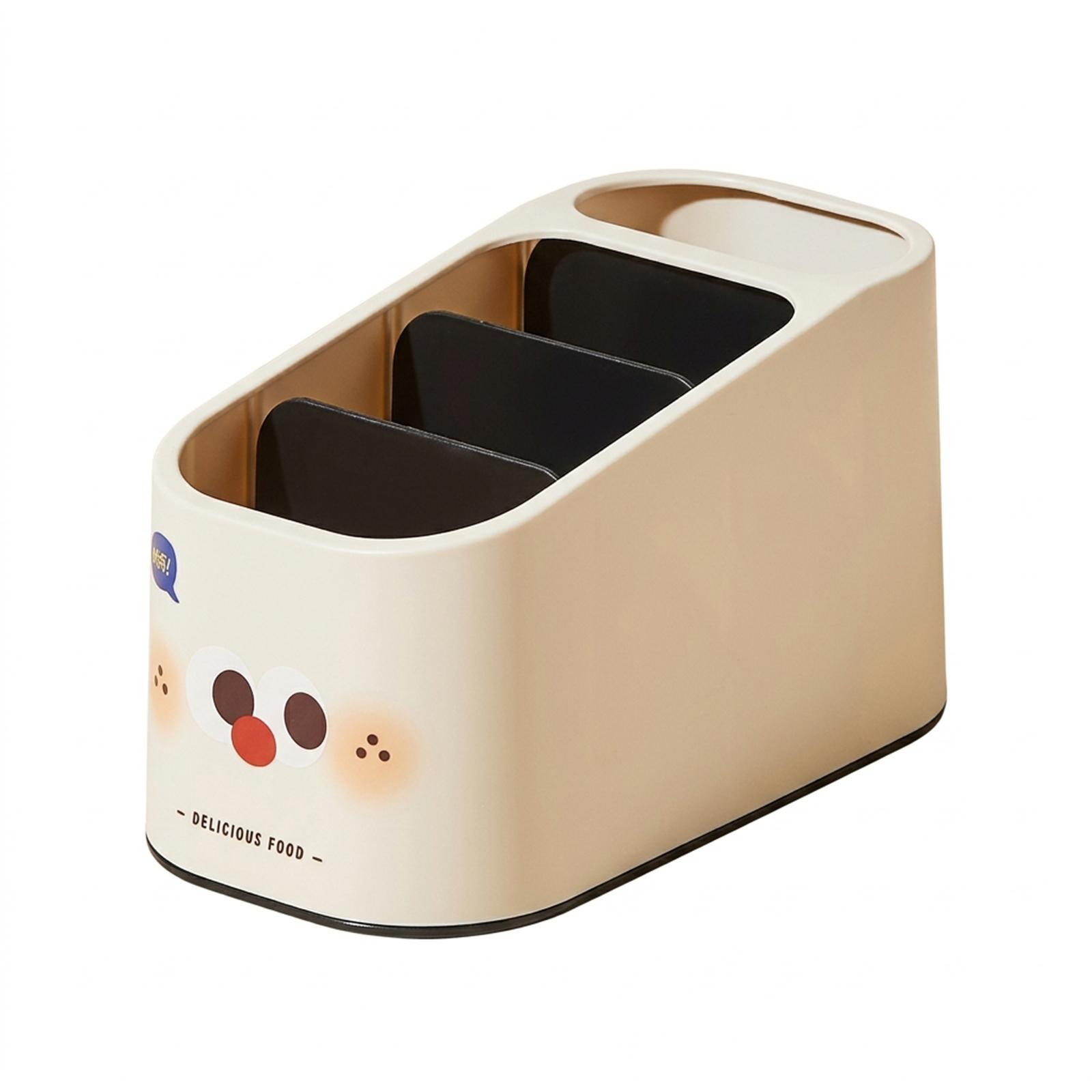 

Plastic Desk Organizer With Compartments for Stationery and Cosmetics Space Saving Storage Bucket for Dorm and Office