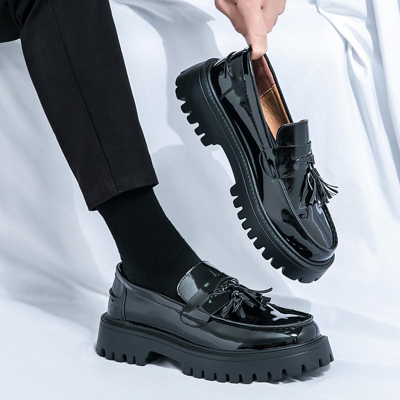 Casual Shoes Mens Comfortable Driving Loafers Light Moccasins Men Fashion Sequins Bling Party Wedding Black Dress Flats Tassel
