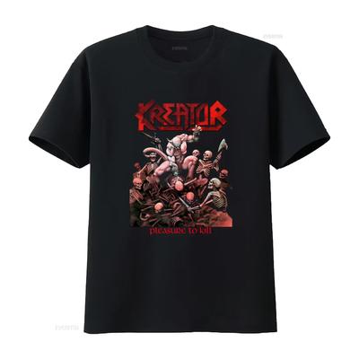 Kreator Pleasure To Kill Death Metal Print Short Long Sleeve Black T Shirt for Sizes 345Xl Gra