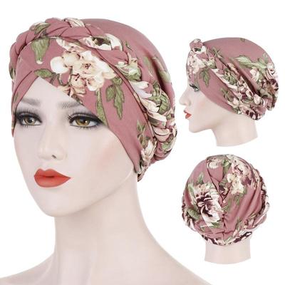 Sciarpa turbante musulmana con stampa in cotone per donna Cappellino hijab interno islamico Sciarpe avvolgenti arabe Femme Musulman Turbante Mujer