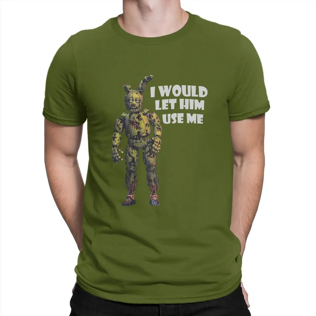 I Would Let Him Use Me 2024 Unisexs T Shirts Fnaf Vintage Tee Shirt Short Sleeve Round Neck Tshirt Pure Cotton Gift Idea Clothes