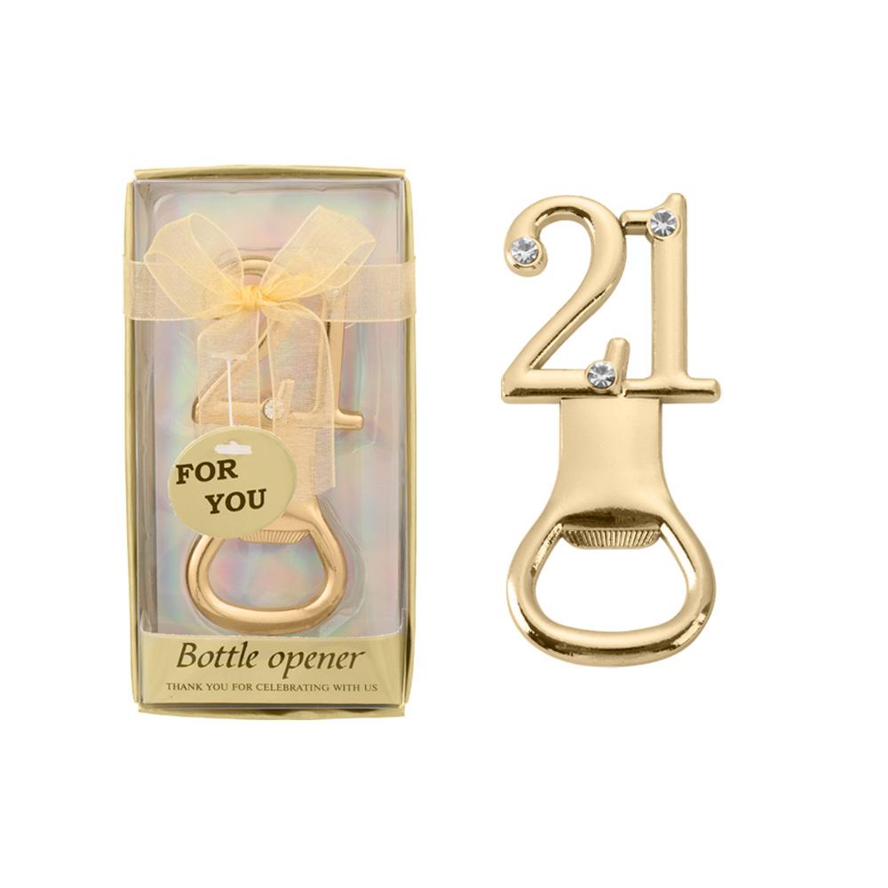Party Supplies Guest Return Gifts Number shape Beer Opener Bottle Openers Age Birthday Bar Tool