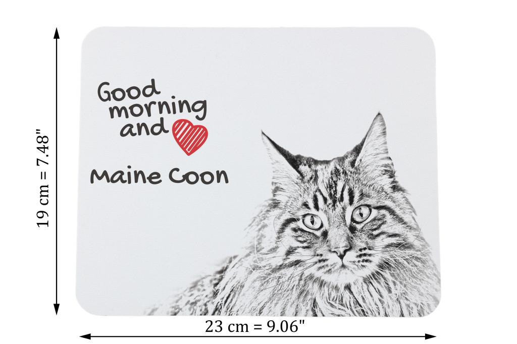 Maine Coon - Art-Dog markasından baskılı mouse pad, kişiselleştirilmiş kedi pedi, ofis çalışanı için benzersiz alet
