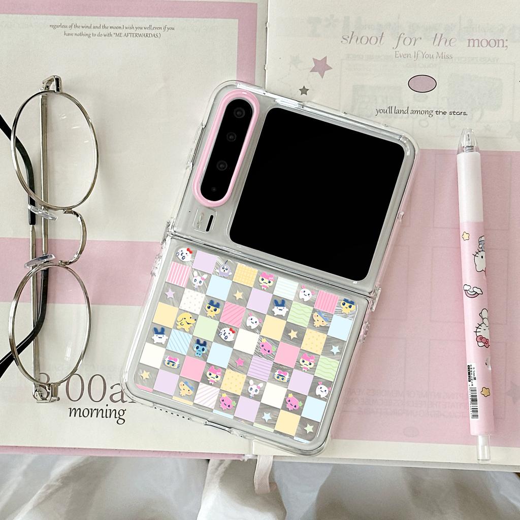 Lattice Tuoge Mazi Is Suitable for Huawei POCKET2 Mobile Phone Case, Samsung Xiaomi ZFLIP6 Folding Mobile Phone Feather Yarn.