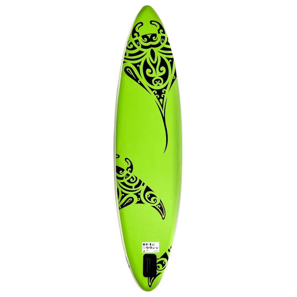 Aufblasbares Stand Up Paddle Board Set 305 x 76 x 15 cm Grün