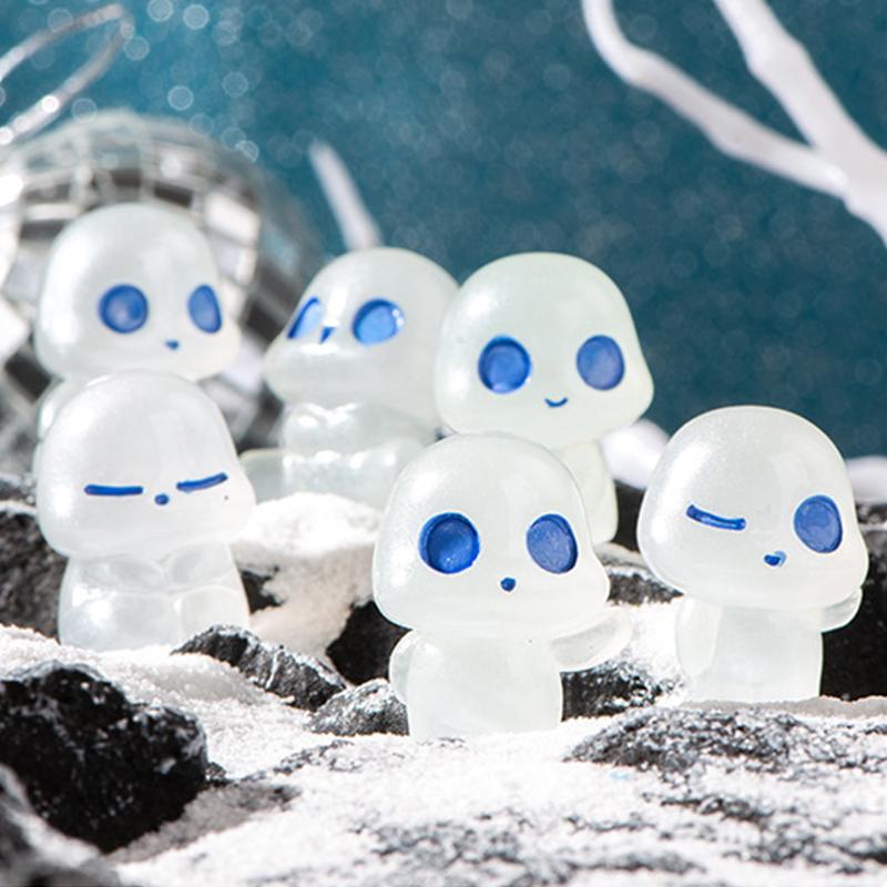 Creative Cartoon Luminous Ghost Figurine Micro Landscape Decoration Cute Miniatures DIY Home Decoration Accessories Gifts