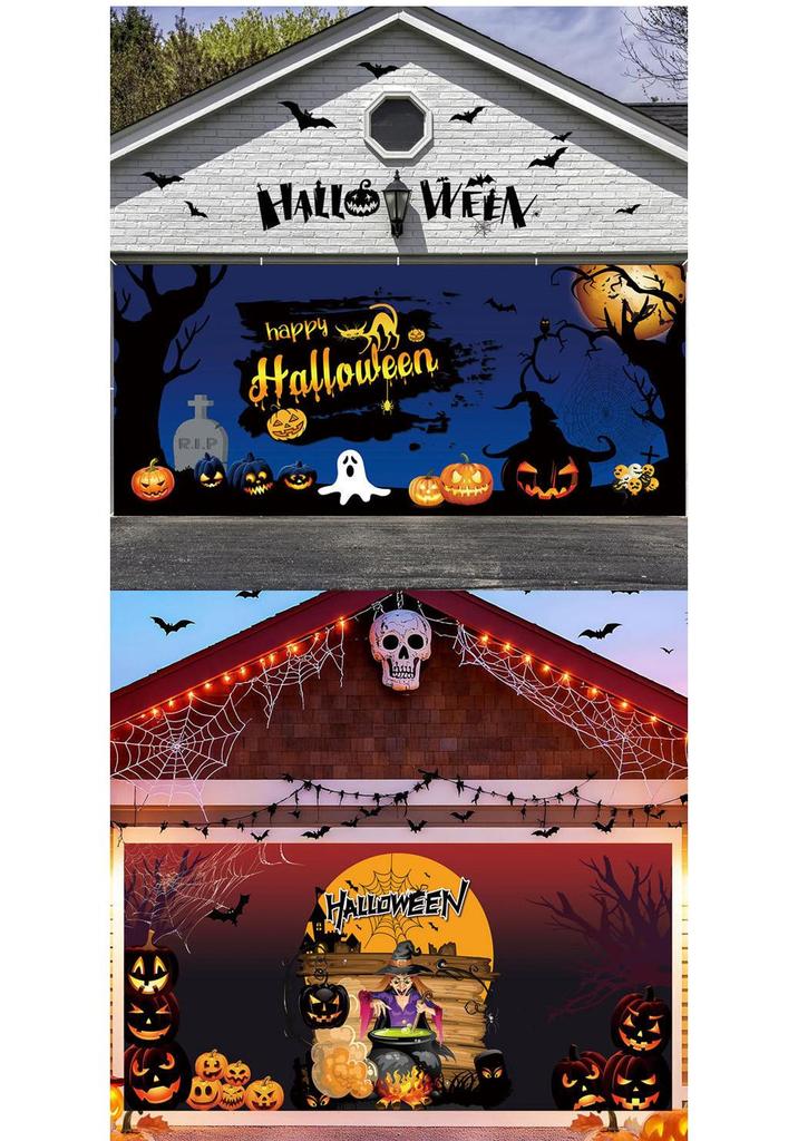 Halloween & Christmas Garage Banner Decorations