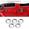 Chrome Door Handle Bowl Bezel Decal Cover Trims For Jeep Wrangler JK JKU 2007-17