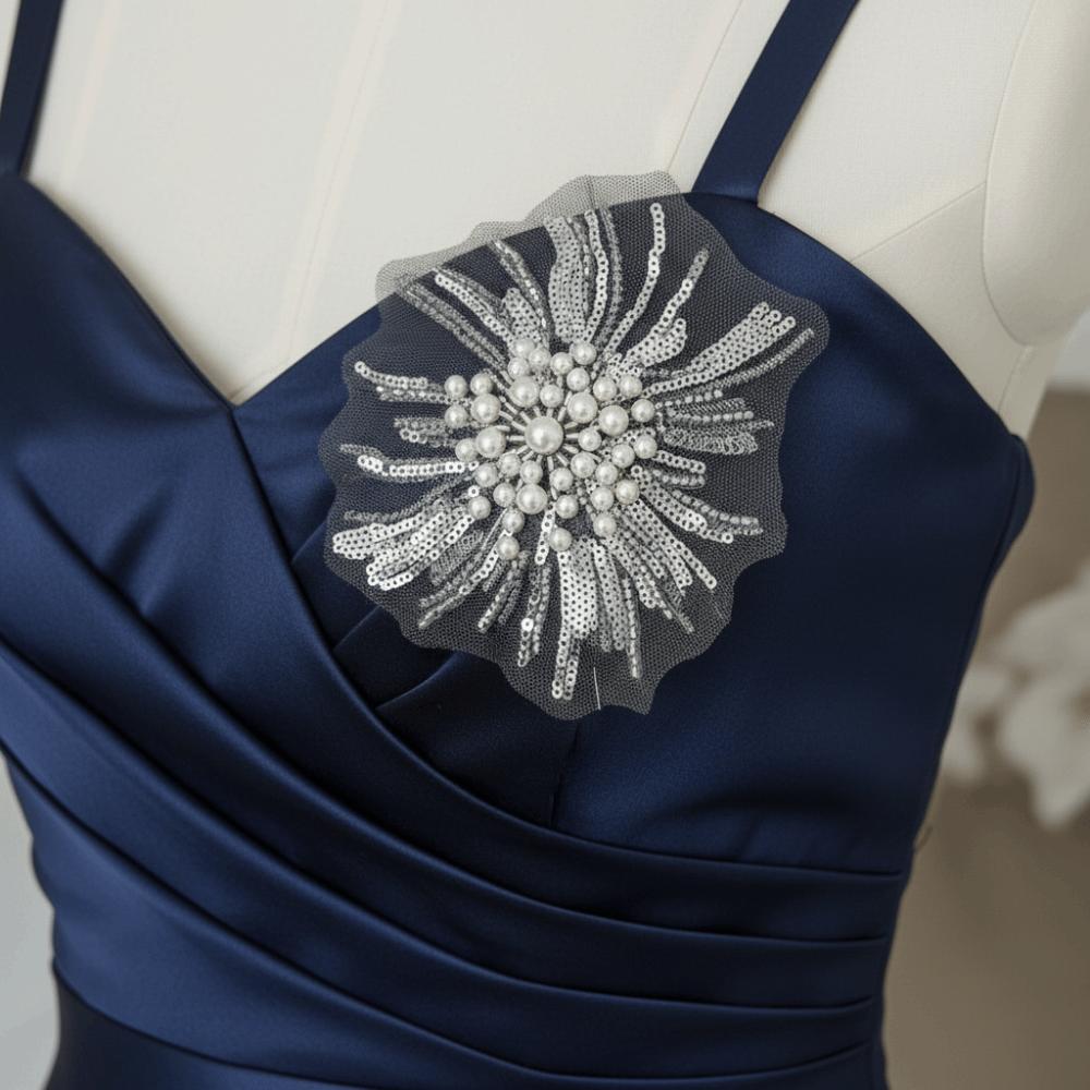 Handmade Beaded Embroidery Applique Fireworks Shape Applique Patches Wedding Dresses