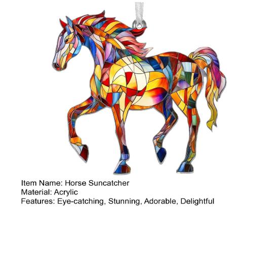 Koń Akrylowy Łapacz Słońca Kolorowy Koń Ozdoba na Choinkę Jeździeckie Prezenty Kobiety dla Miłośników Koni