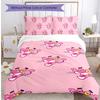 Set Lenzuola 3 Pezzi Stampa Pantera Rosa Copripiumino Morbido Traspirante Federe Lavabile Decorazione Camera da Letto Regalo per la Casa