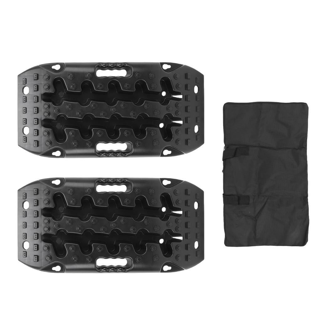 1 Pair Off Road Traction Boards Black Short Recovery Tracks Traction Mat Mini Mud Sand Snow Traction Pads for Vehicles