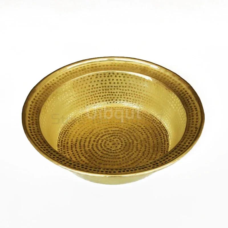 Elegant Handmade big Copper Basin Pure Thick Copper Pot Upscale Decorative Gift for Luxury Wash Basket round deep Cleaning basin