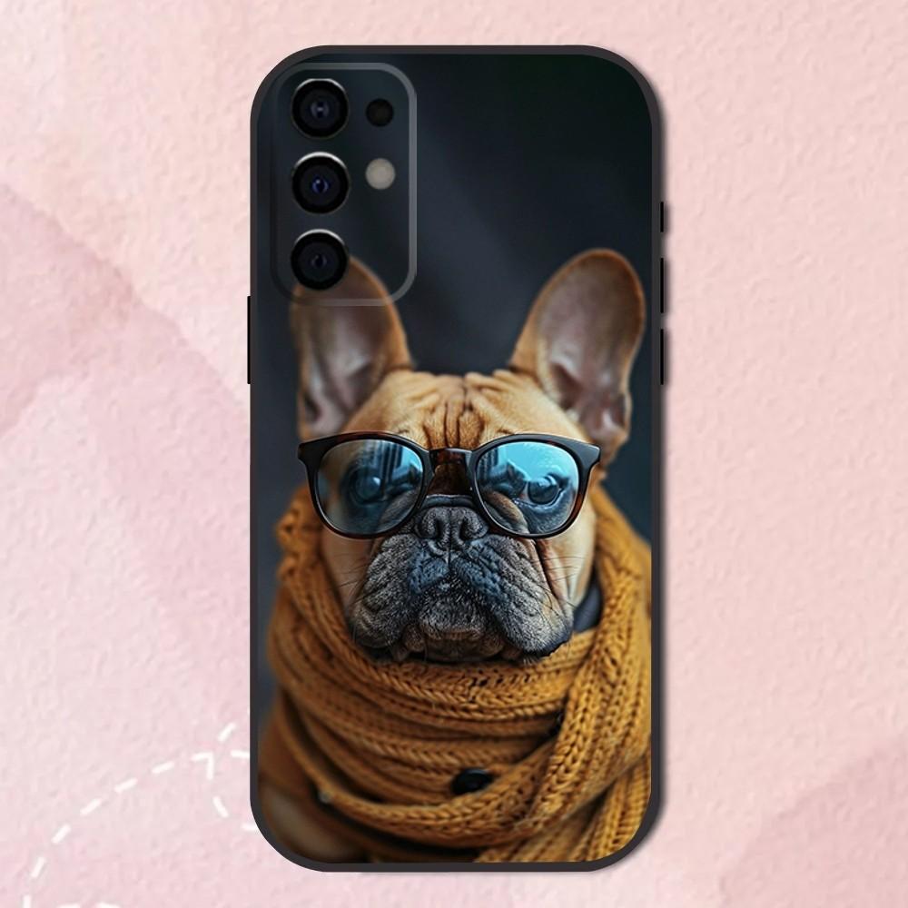 French Bulldog Dog Pet Phone Case For Samsung S24,S21,S22,S23,S30,Ultra,S20,Plus,Fe,Lite,Note,10,9,5G Black Soft Shell