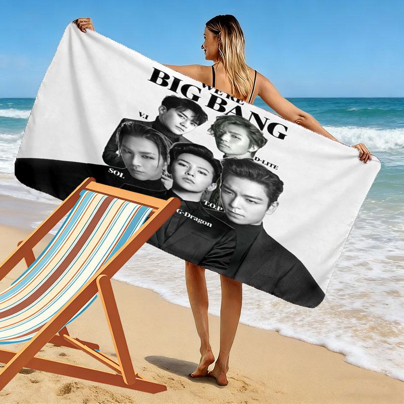 BIGBANG Print Beach Towel, Large Soft Quick Dry Towel for Beach Camping Swimming