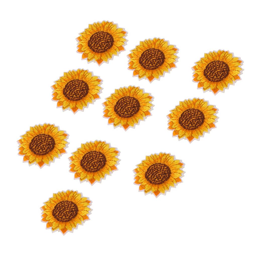 20pcs Sunflower Pattern Sew on Iron on Embroidered Patch DIY Clothes Backpack Applique