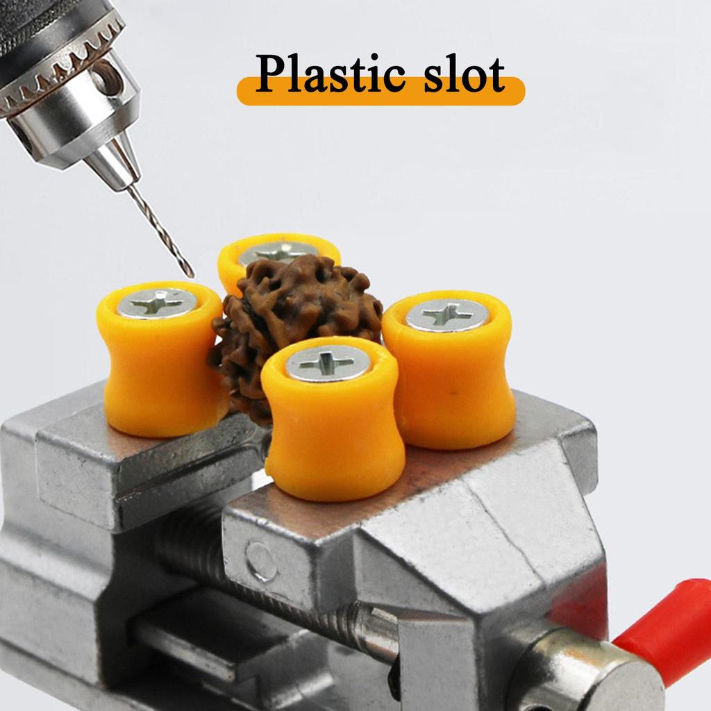 Bohrmaschinenschraubstock 360 Grad Drehung Einstellbarer Werkbank-Schraubstock 360 Grad Drehbarer Tischklemme Einstellbare Aluminiumlegierung Schnitzen