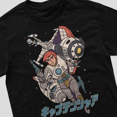 Maglietta retrò a cartoni animati Captain Future Nostalgia Infanzia Throwback Uomo Donna Tee Top