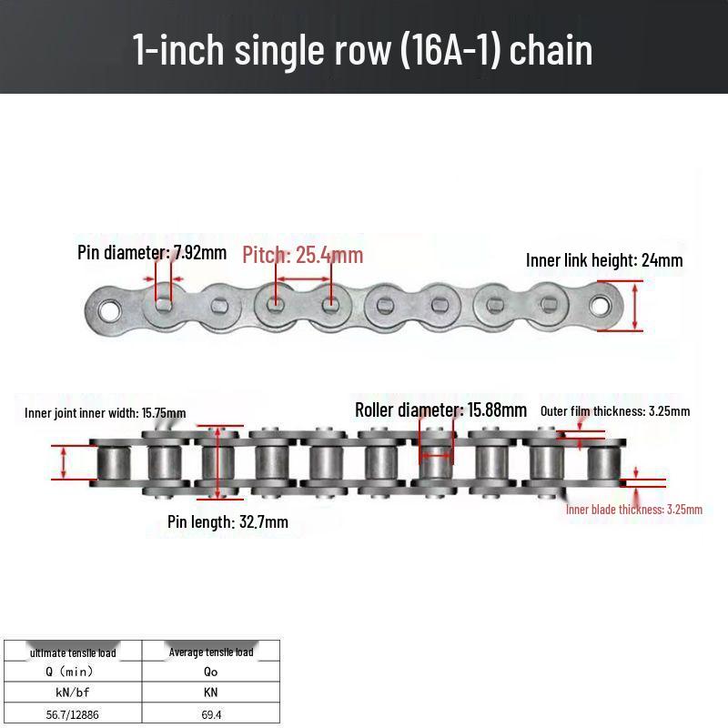 Double Row Industrial Transmission Chain with Single Row Sprocket for Large Chains