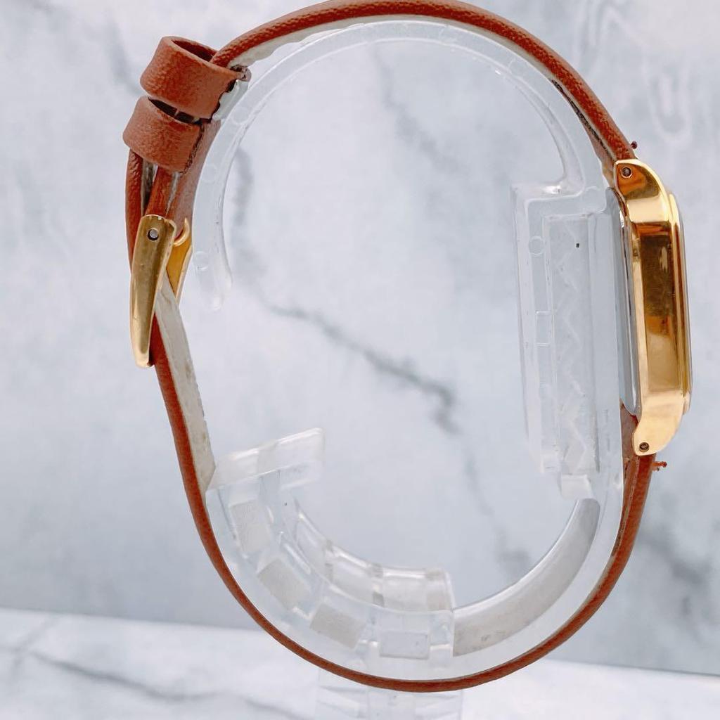 Working Condition SEIKO SPIRIT Square New 3 Ladies' Watch, Shape, Strap, Hands, 1F21-5B20, Rectangular, Gold, Vintage.