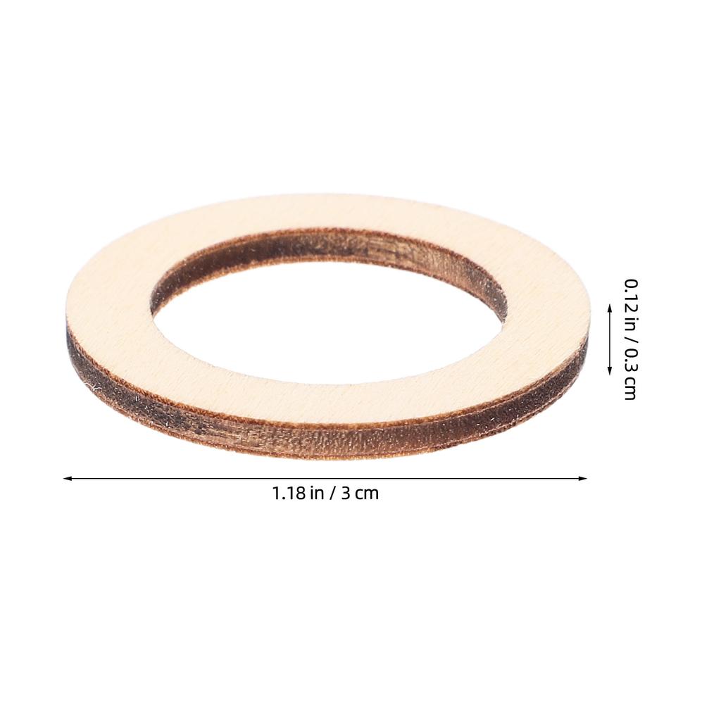 200Pcs Wooden Circle Embellishments Natural Color Round Shape for DIY Craft Party Wedding Christmas Scrapbooking Decor 3Cm