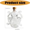 Cabinet Shelf Display Bottle in Clear Glass, 8-Footed Fish Whisky Vessel with Stopper for Vodka Bar Cart and Serving Corner