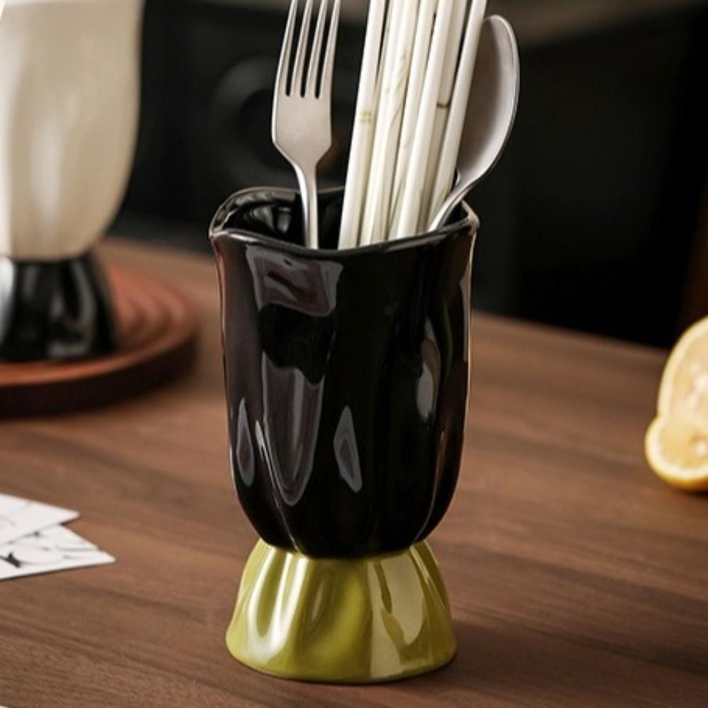 Large Caliber Ceramic Chopstick Holder Drain Chopstick Holder Kitchen Utensils Storage