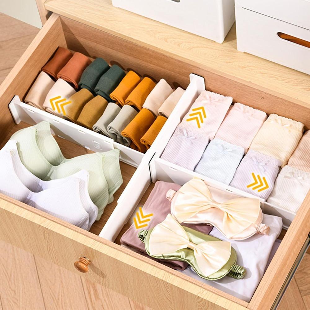 8pcs Side Locking Buckle Drawer Organizer Adjustable Storage Organizers  Kitchen Storage